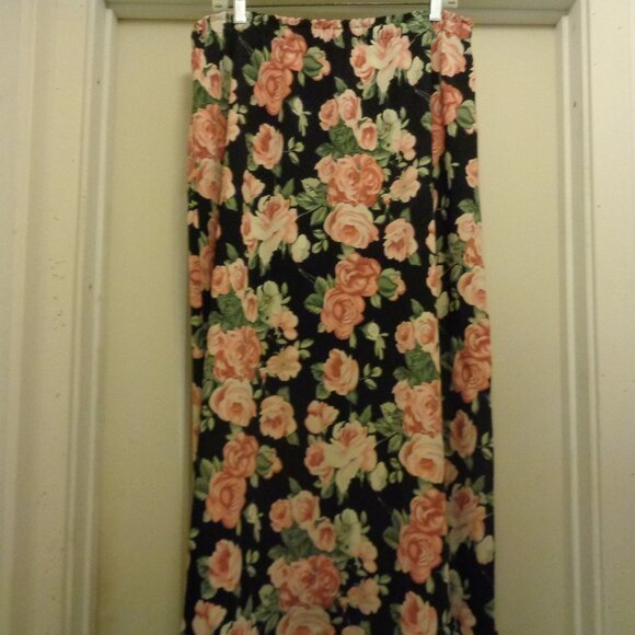 RETRO VINTAGE GARDEN OF FLOWERS GIRL Maxi Skirt X L - Picture 1 of 5